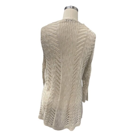 Maurices Womens Open Front Cardigan Sweater Size 2 Beige Acrylic Knit - Picture 4 of 6